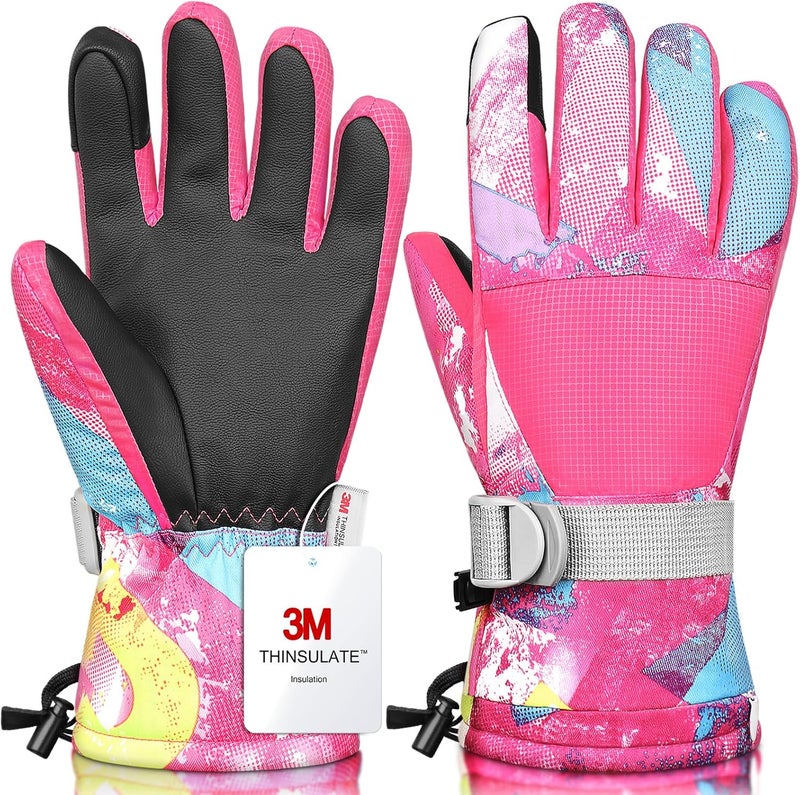 Odtmger Ski Gloves,Winter Waterproof & Warm Snow Gloves for Parent Child Kids-Skiing,Cycling,Motorcycle,Running - Image 1